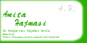 anita hajmasi business card